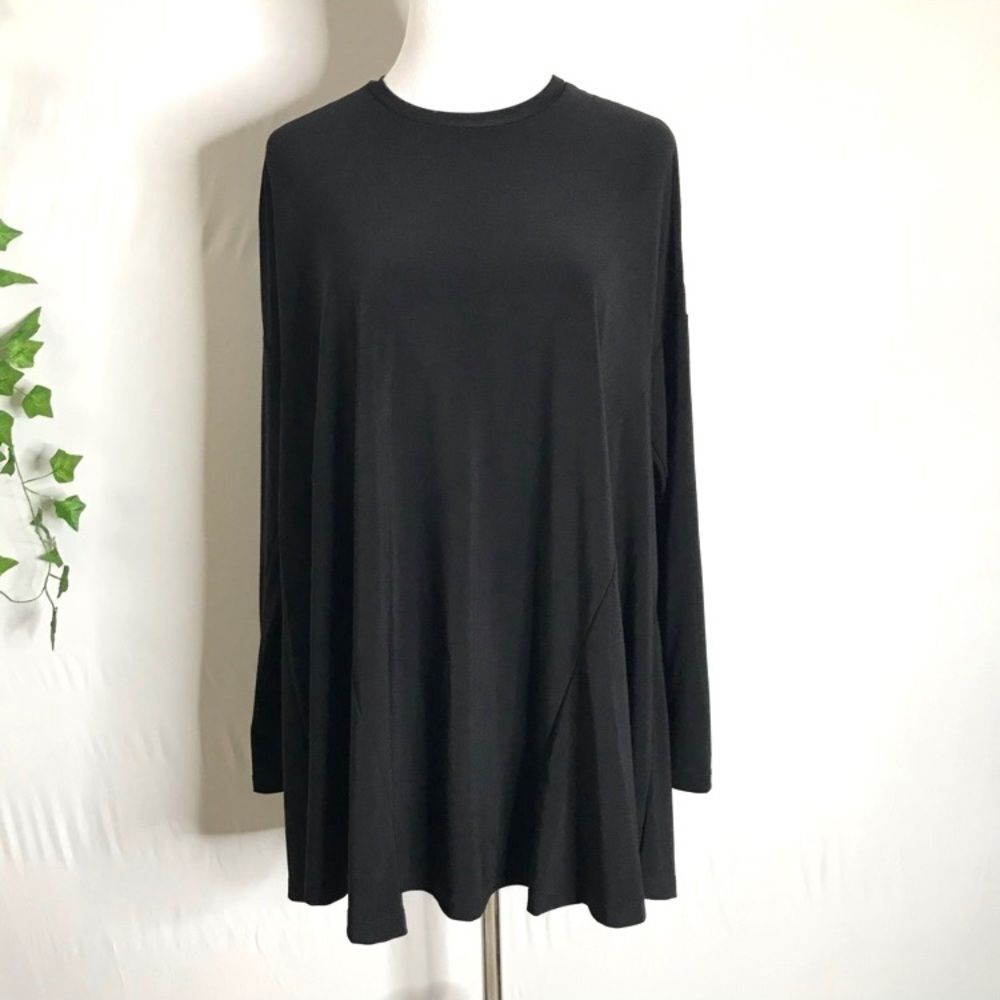 Show Me Your MuMu Will Long Sleeve Tunic Top Black XS Oversized